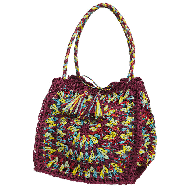 Solara Crochet Bag - Burnt Cherry