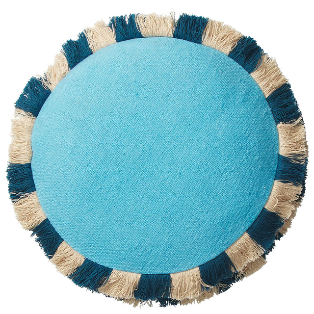 Reese Round Cushion - Turquoise Feather Insert