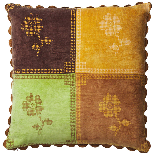 Bonny Reversible Velvet Cushion - Tigers Eye Feather Insert
