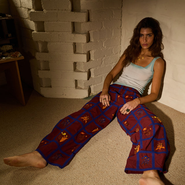 Florina Wide Leg Pant - Rosewood 6