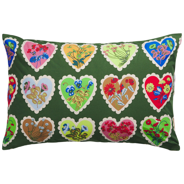 Loretta Cotton Pillowcase Set - Hunter Green Standard
