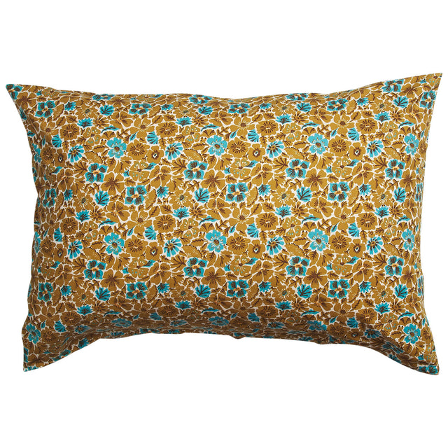 Magnolia Cotton Pillowcase Set - Turquoise Standard