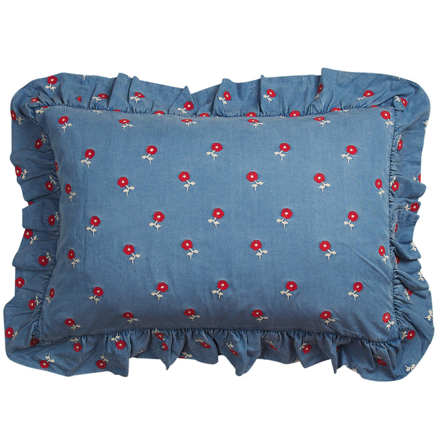 Anneliese Ruffle Pillowcase - Poppy Standard