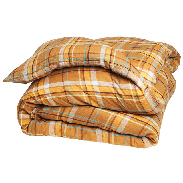 Frances Linen Quilt Cover - Sable Queen