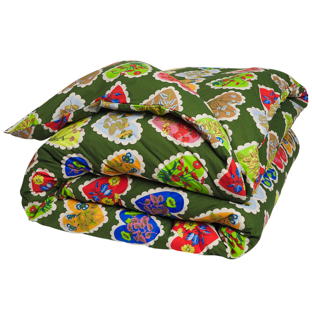 Loretta Cotton Quilt Cover - Hunter Green Single