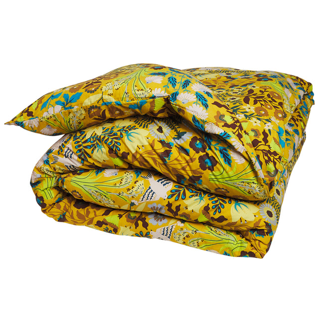 Sloane Cotton Quilt Cover - Ochre Single
