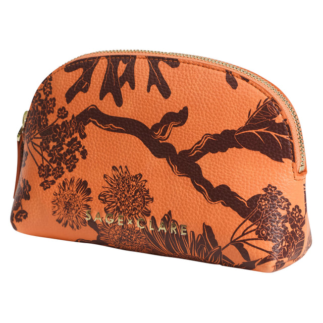 Delphine Cosmetic Pouch - Vivid Coral