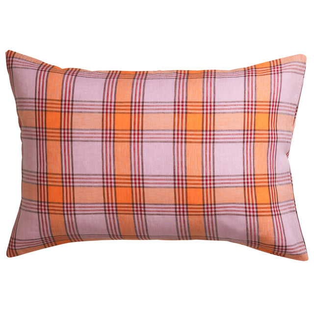 Isla Linen Pillowcase Set - Vivid Coral Standard