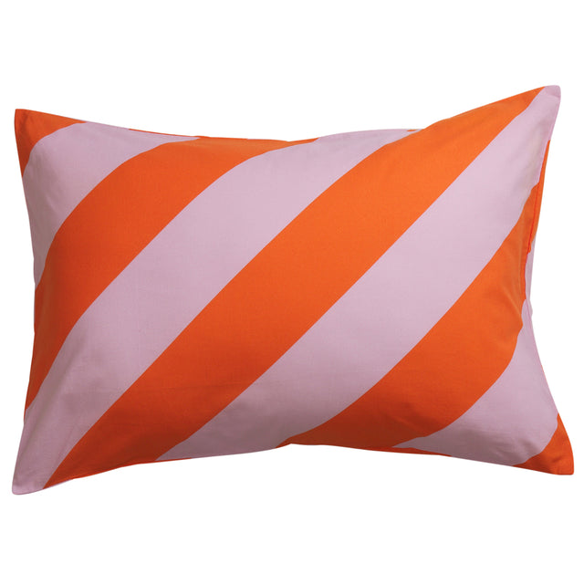Clarice Cotton Pillowcase Set - Flame Standard