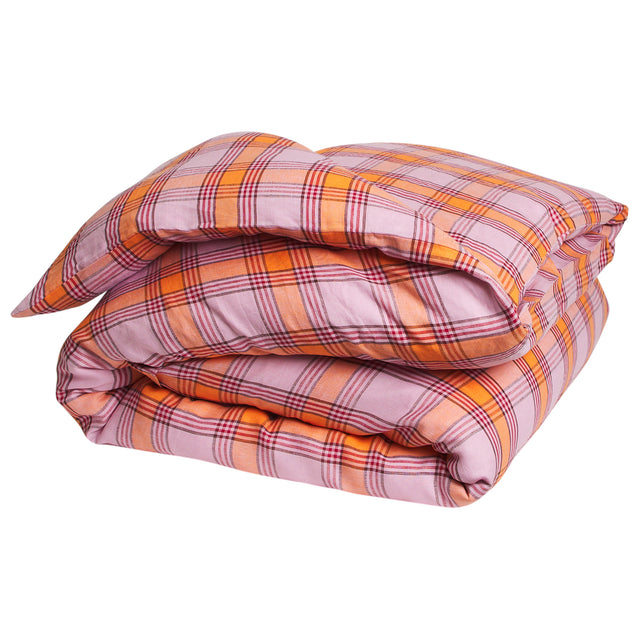 Isla Linen Quilt Cover - Vivid Coral King Single/Double