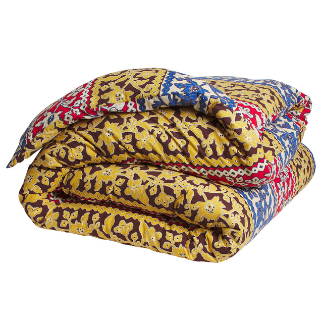 Thea Cotton Quilt Cover - Vermillion Queen
