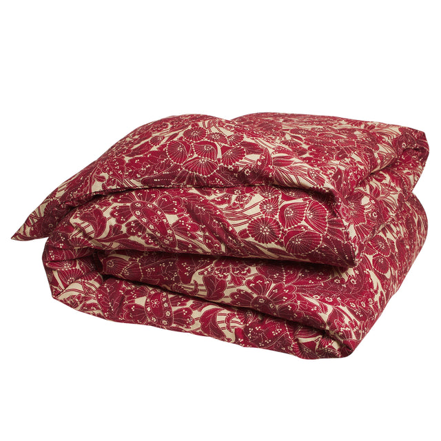 Lucia Linen Quilt Cover - Crimson Queen
