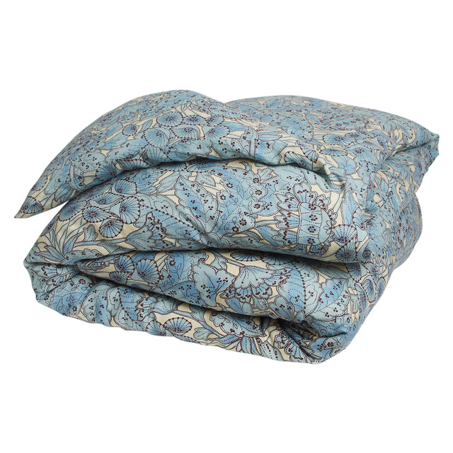 Lucia Linen Quilt Cover - Cerulean Queen
