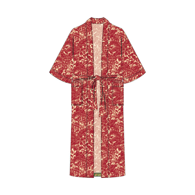 Lucia Towelling Robe - Crimson XS/S