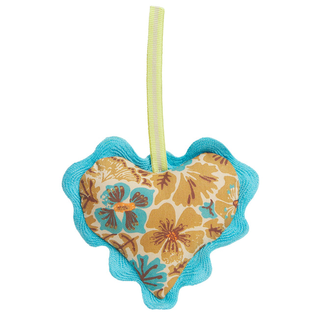 Magnolia Cotton Heart Decoration - Turquoise